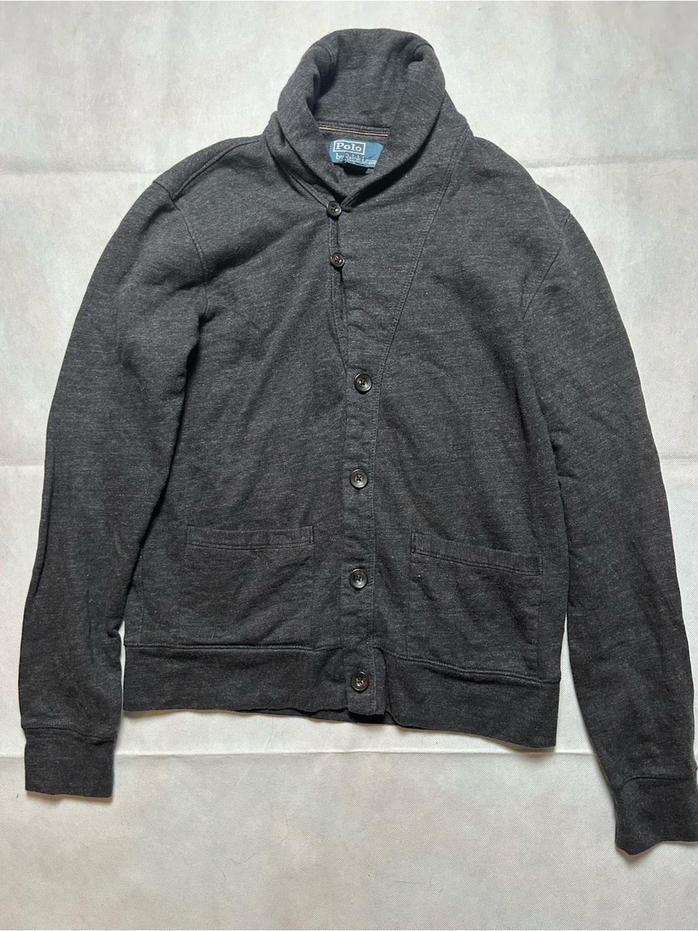 Polo Ralph Lauren shawl collar sweatshirt material cardigan size small